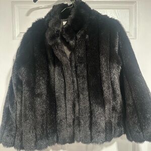 Elegant Black Faux Fur Jacket
